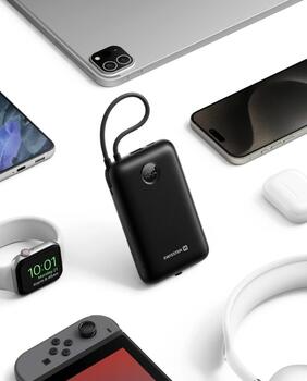 Swissten Voltbox 35W Power Bank 30000 mAh со встроенными кабелями USB-C и Lightning (22013938)