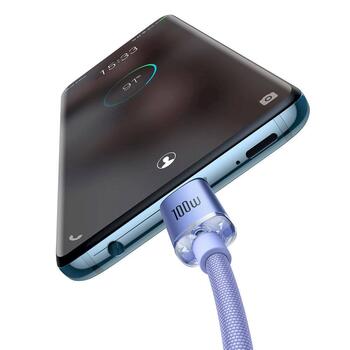 Baseus CAJY000705 Crystal Shine Series Data Cable Кабель для передачи данных USB-C - USB-C 100W 2m / фиолетовый (CAJY000705)