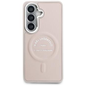 Case Karl Lagerfeld Embossed Ring RSG Logo MagSafe Защитный чехол для Samsung Galaxy S26 Plus / розовый (KLHMS26MPSKRSGEP)