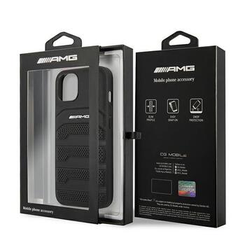 AMG AMHCP13SGSEBK Back Case Кожанный Чехол для телефона Apple iPhone 13 Mini Черный (AMHCP13SGSEBK)