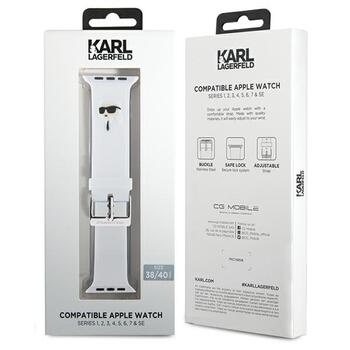 Karl Lagerfeld Strap KLAWMSLKNH 3D Rubber Karl Head Ремешок для часов Apple Watch 38/40/41mm / белый (KLAWMSLKNH)