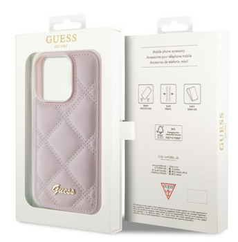 Guess Quilted Metal Logo Case Защитный Чехол для Apple iPhone 15 Pro (GUHCP15LPSQSQSP)