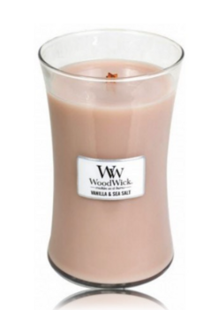 Woodwick Vanilla & Sea Salt aromātiskā svece 275 g (5038581055299)