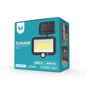 Forever Light SUNARI Saules Lampa LED / FLS-06 / COB PIR / 8W / 600lm / 6000K / 1800mAh / Li-Ion (RTV100327)