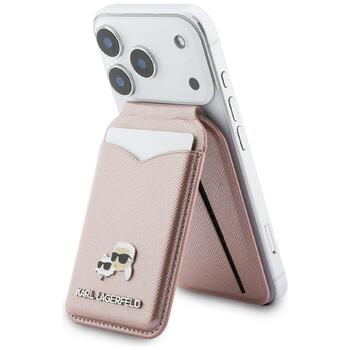 Karl Lagerfeld MagSafe Зеркальный Магнитный Кардхолдер Кошелек Розовый (KLWMSMPGKCHPP)