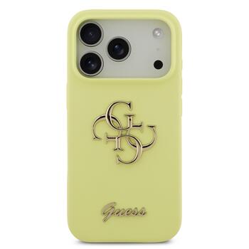 Guess Liquid Silicone 4G Metal Logo Case Защитный чехол для iPhone 17 Pro / жёлтый (GUHCP17LSC4GLMY)