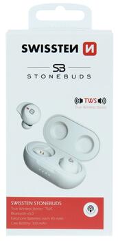 Swissten TWS Stone Buds Bluetooth Стерео Гарнитура с Микрофоном (SW-SB-TWS-WH)