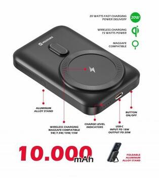 Swissten Power Bank PD 20W (совместим с MagSafe) 10000mAh (22013974)