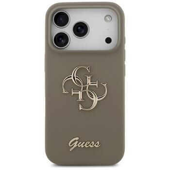 Guess Silicone Big 4G Script Case Защитный чехол для iPhone 17 Pro / коричневый (GUHCP17LSC4GSMW)