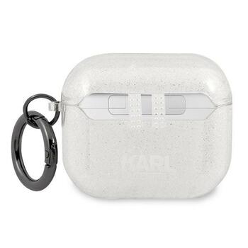 Karl Lagerfeld KLA3UKHGS AirPods 3 cover Aizsargapvalks priekš AirPods 3 Glitter Karl`s Head / sudraba (KLA3UKHGS)