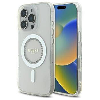 Guess GUHMP16XPFTDTEH IML Rhinestones MagSafe Aizsargapvalks priekš iPhone 16 Pro Max 6.9