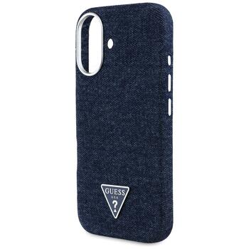 Case Guess Denim Triangle Logo MagSafe Защитный чехол для iPhone 16 / синий (GUHMP16SRJFWTLB)