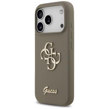 Guess Silicone Big 4G Script Case Защитный чехол для iPhone 17 Pro / коричневый (GUHCP17LSC4GSMW)