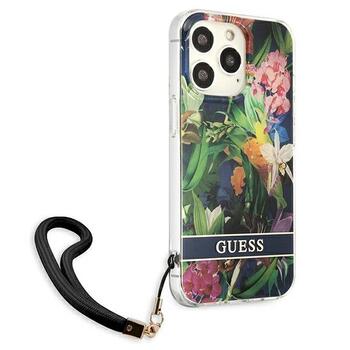Guess GUHCP13LHFLSB Hardcase Flower Strap Aizsargapvalks priekš iPhone 13 Pro / 13 6,1