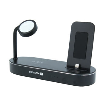 Swistten 4in1 MFI Wireless Docking Station 45W Беспроводная зарядная док-станция для Apple iPhone / Apple Watch / iPod (22055600)