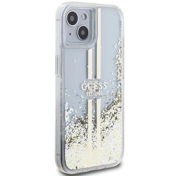 Guess GUHCP15MLFCSEGT Liquid Glitter Gold Stripes Защитный чехол для iPhone 15 Plus / 14 Plus 6.7