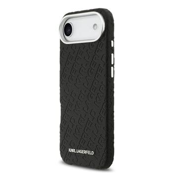 Karl Lagerfeld Grained PU Repeated Logo MagSafe Case Aizsargapvalks priekš iPhone Air / melns (KLHMP17MPGKLFOFK)