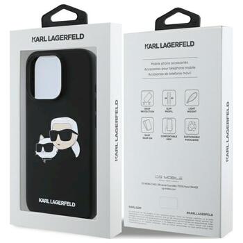 Karl Lagerfeld KLHMP16LSKCHPPLK Silicone Double Heads Print Aizsargapvalks priekš iPhone 16 Pro 6.3