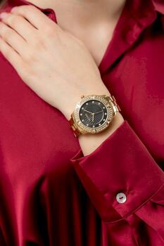 Paul Lorens Quartz Sieviešu Pulkstenis 38mm Gold Case Black Dial (PL8527B2-1D1)