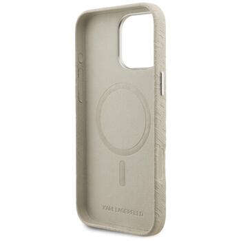 Karl Lagerfeld FW Stamped Karl MagSafe Case Aizsargapvalks priekš iPhone 16 Pro Max / bēšs (KLHMP16XPGKLFOFE)