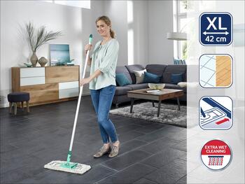 LEIFHEIT Profi Profi micro duo XL Grīdas birste ar alumīnija kātu 42cm (55045)