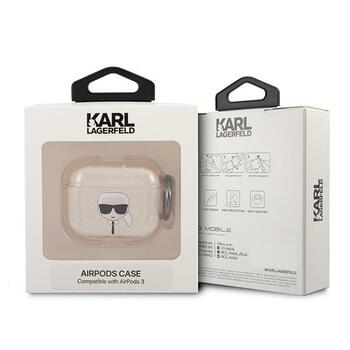Karl Lagerfeld KLA3UKHGD Защитный чехол для AirPods 3 Gold Glitter Karl`s Head (KLA3UKHGD)