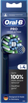 ORAL-B EB50BRB CrossAction Zobu Birstu Uzgaļi Melni 4 gab. (EB50-4B/NEW)