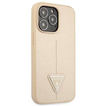 Guess GUHCP13LPSATLE Saffiano Triangle Logo Aizsargapvalks priekš iPhone 13 Pro / 13 6,1