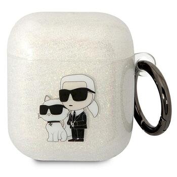 Karl Lagerfeld KLA2HNKCTGT Защитный чехол для Airpods 1/2 transparent Glitter Karl&Choupette (KLA2HNKCTGT)