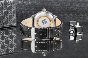 Zeppelin LZ 127 Graf Zeppelin Automatic Мужские Часы 40mm Black Dial Black Leather Strap (7656-2)