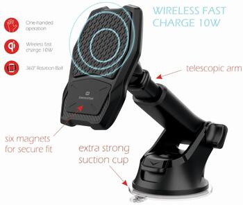 Swissten WM1-HK2 Универсальный Держатель C Беспроводной Зарядкой + Micro USB Провод 1.2м (WM1-HK2)