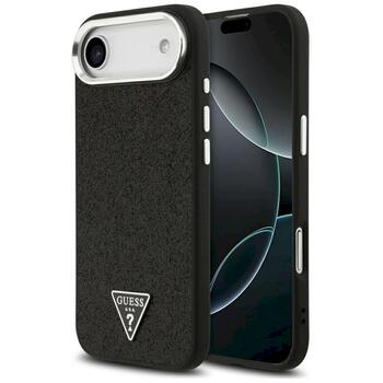 Case Guess Glitter Triangle Logo MagSafe Защитный чехол для iPhone Air / чёрный (GUHMP17MPFGTSCMK)