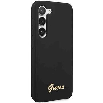 Guess GUHCS23MSLSMK S23+ S916 Защитный чехол Silicone Vintage Gold Logo / чёрный (GUHCS23MSLSMK)