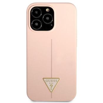 Guess GUHCP13LSLTGP Silicone Triangle Hardcase Aizsargapvalks priekš iPhone 13 Pro / 13 6,1