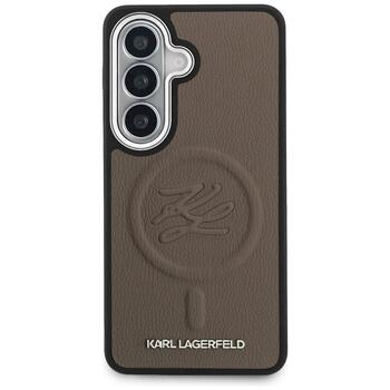 Case Karl Lagerfeld Embossed Ring Initials MagSafe Защитный чехол для Samsung Galaxy S26 / коричневый (KLHMS26SPGFKLRDW)