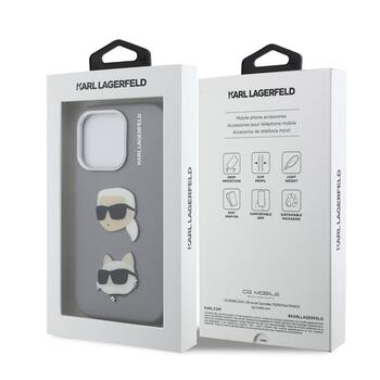 Karl Lagerfeld Grained PU K&CH Heads Case Чехол для Apple iPhone 16 Pro Max (KLHCP16XPSFDHPG)