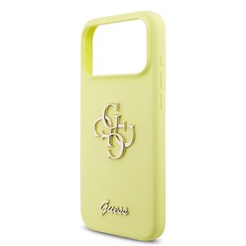 Guess Liquid Silicone 4G Metal Logo Case Защитный чехол для iPhone 17 Pro Max / жёлтый (GUHCP17XSC4GLMY)