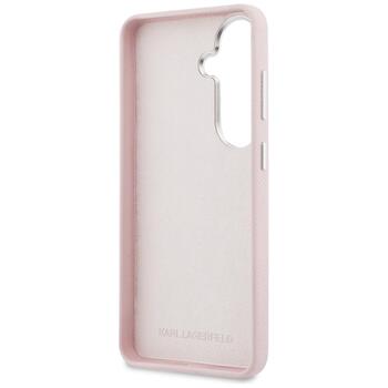 Karl Lagerfeld Grained Signature Metal Resin Logo Защитный чехол для Samsung Galaxy S26 / розовый (KLHCS26SPGFKSRSP)