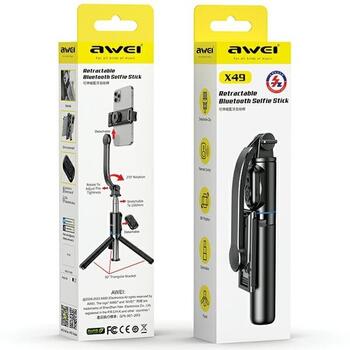 Awei X49 Bluetooth Selfie Pašbildes Statīvs - Nūja (AWE000215)