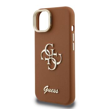Guess PU Grained 4G Logo Stand Camera Frame Case Защитный чехол для iPhone 14 / коричневый (GUHCP14SPCS4GSW)