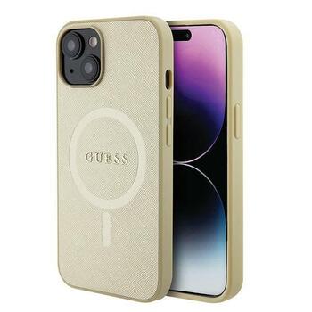Guess Saffiano MagSafe Back Case Aizsargapvalks Priekš Apple iPhone 15 Plus (GUHMP15MPSAHMCB)