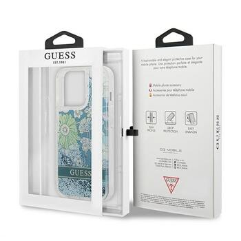 Guess GUHCP13LLFLSN Flower Liquid Glitter Aizsargapvalks priekš iPhone 13 Pro / 13 6,1