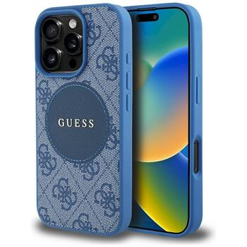 Guess 4G Circle Classic Logo MagSafe Case Защитный чехол для iPhone 16 Pro / синий (GUHMP16LP4PGRSGB)