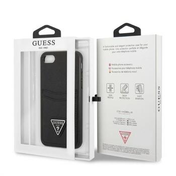 Guess GUHCI8PSATPK Saffiano Triangle Logo Защитный чехол для iPhone 7/8/SE 2020/SE 2022 / чёрный (GUHCI8PSATPK)