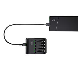 Green Cell VitalCharger UBS-C lādētājs AAA/AA akumulatoriem / 4x HR03 800mAh komplektā (GRSETGC0222205VN)