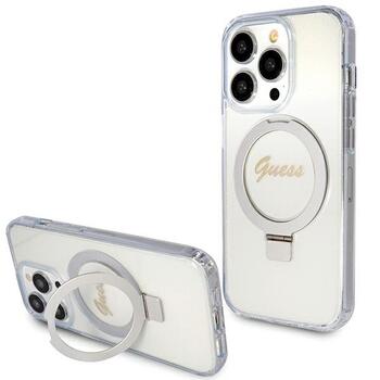 Guess GUHMP15LHRSGSD Hardcase Ring Stand Script Glitter Aizsargapvalks priekš iPhone 15 Pro 6.1