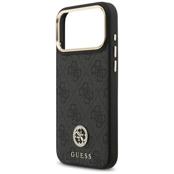 Guess 4G Srtass Logo & Big Strap Metal Buttons MagSafe Case Защитный чехол для iPhone 17 Pro Max / чёрный (GUHMP17XP4G4DCSK)