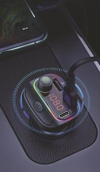 Swissten RGB Bluetooth FM Transmitteris 2x USB / USB-C (20114031)