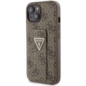 Guess GUHCP15SPGS4TDW Hardcase Grip Stand 4G Triangle Strass Aizsargapvalks priekš iPhone 15 / 14 / 13 6.1