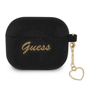Guess GUA3LSCHSK AirPods 3 cover Защитный чехол для AirPods 3 Silicone Charm Heart Collection / чёрный (GUA3LSCHSK)